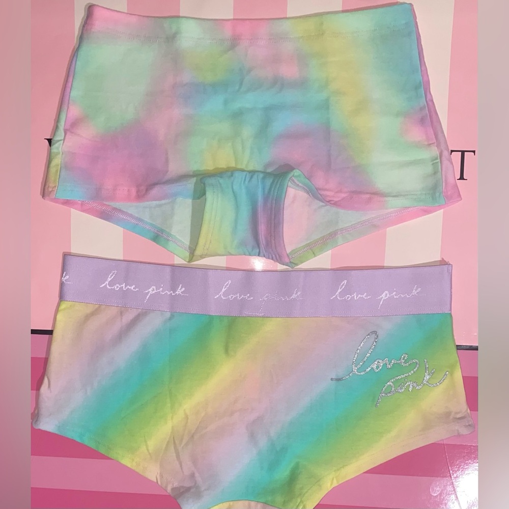 2 PINK panties bundle Victoria's Secret Panties cotton Boyshort Pink pastel neon